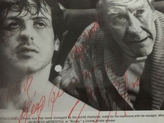 SYLVESTER STALLONE & BURGESS MEREDITH SIGNED ' ROCKY ' Photo 3