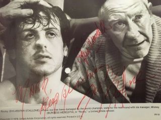 SYLVESTER STALLONE & BURGESS MEREDITH SIGNED ' ROCKY ' Photo 5