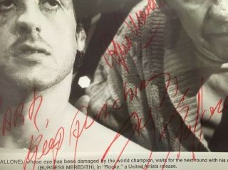 SYLVESTER STALLONE & BURGESS MEREDITH SIGNED ' ROCKY ' Photo 6