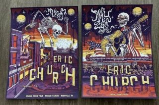 Eric Church Nashville Tn May 25 2019 Matched Set Poster Prints /350