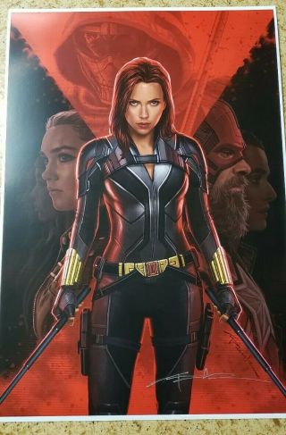 Marvel Black Widow Concept Art Print Andy Park Signed 2020 Light Box Expo Mcu