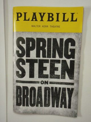Bruce Springsteen On Broadway Playbill December 2018 Unread
