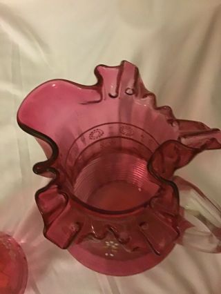 Northwood / Dugan Ruby Victorian Pitcher And Tableware 3