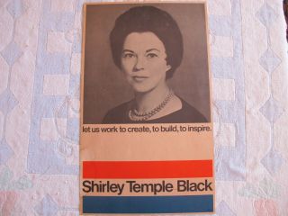 Rare Shirley Temple Black 1967 Bid For Congress Poster