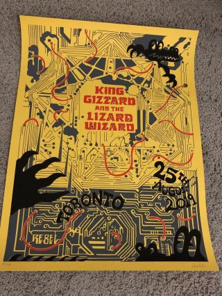King Gizzard And The Lizard Wizard Tour Poster Toronto - 103/100 Rare