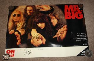Mr.  Big Poster,  Lean Into It Tour Poster Signed By Entire Band