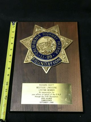 Rare California Highway Patrol Lifetime Member Award Interesting History