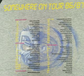 Iron Maiden Very Rare Tee Shirt Europe 1986/87 Somewhere on Tour 3