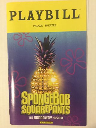 Spongebob Squarepants Playbill Book Theatre York Broadway February 2018 Obc