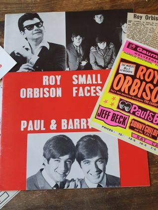 Rare Roy Orbison,  Small Faces Programme,  Hand Bill Flyer 1967