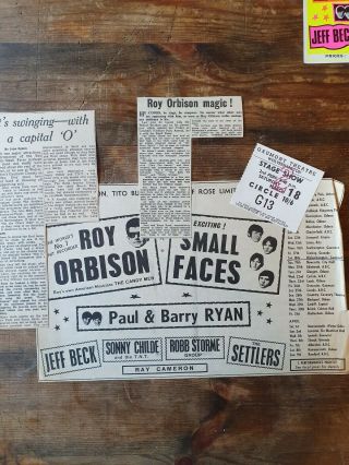 Rare Roy Orbison,  Small Faces Programme,  Hand Bill Flyer 1967 3