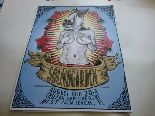 Soundgarden 2014 West Palm Beach Litho Poster Nmint Rare Sm Crnr Ding Htf