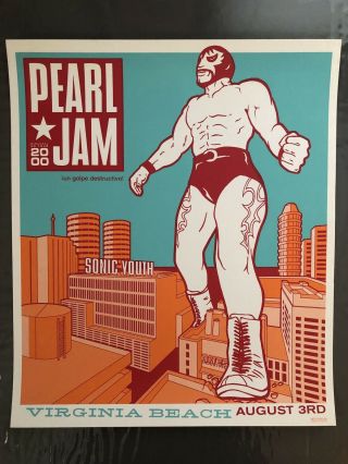 Pearl Jam Poster Virginia Beach 2000 Ames Bros