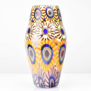 Rare Vintage Formentello Murano Art Glass Vase Murrine Signed