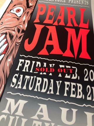 Pearl Jam 1998 Poster Maui Hawaii TAZ Signed Numbered 4