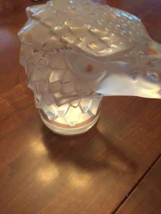 Lalique Crystal Tete D’ Aigle Eagle Head Paperweight -