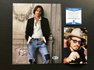Johnny Depp Rare Signed Autographed 8x10 Photo Beckett Bas