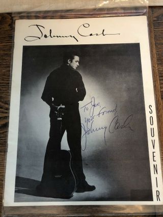 1956 Vintage Johnny Cash Signed Photo Booklet Press Bio Souvenir Folio Auto