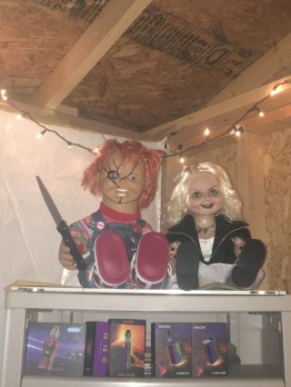 Bride Of Chucky Life Size 24” Doll Set - Chucky & Tiffany W/jacket Child’s Play