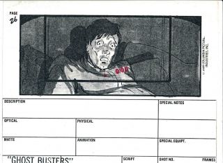 1984 1st Ghostbusters Storyboard 26 Studio Stamped,  Stanz Seduced By Ghost