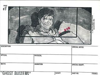 1984 1st Ghostbusters Storyboard 28 Studio Stamped,  Stanz Seduced By Ghost