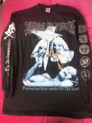 Cradle Of Filth,  Possesion / Decadence,  1990’s Long Sleeve T - Shirt Xl