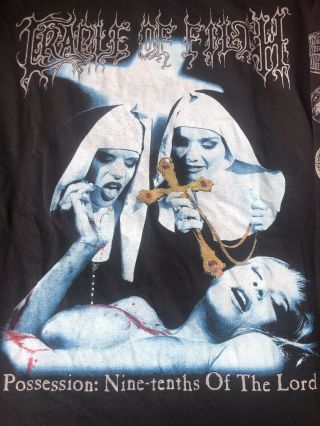 Cradle Of Filth,  Possesion / Decadence,  1990’s Long Sleeve T - shirt XL 2