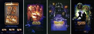 Star Wars (1977) Set Of 4 Movie Posters Reissue 1997 - S - Sided - Rolled
