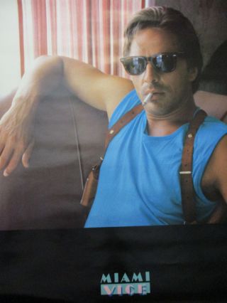 Don Johnson Miami Vice Poster Vintage Tv Tie - In Series Sexy Man Crime Drama 1984 2