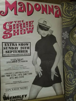 Madonna The Girlie Show Tour Poster Wembley Uk 1993 Pre - Owned 39 " X 60 " Promo