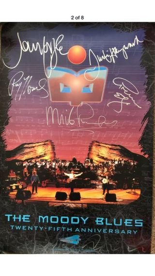 Moody Blues Signed Lithograph By All 5 Band Members And Artist