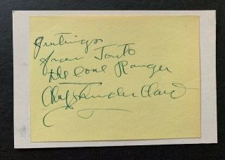 Rare - Chief Thundercloud Vintage Autograph - 1st Tonto In The Lone Ranger