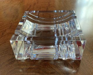 Baccarat Ashtray France Art Deco Lead Crystal Signed Vintage Hard To Find A,