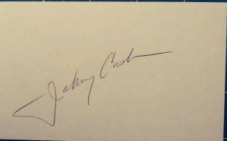 Johnny Cash Authentic Signed Index Card In Blue Ballpoint.  Great For Matting