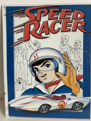 Vintage Speed Racer Car 5 Tin Metal Poster Sign Wall Winners Circle 16 X 12 1/2