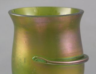 Large Antique Hand Blown Rindskopf Czech Bohemian Art Glass Vase w/ Snake,  NR 9
