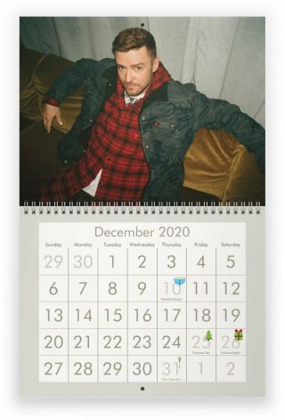 Justin Timberlake 2020 Wall Calendar