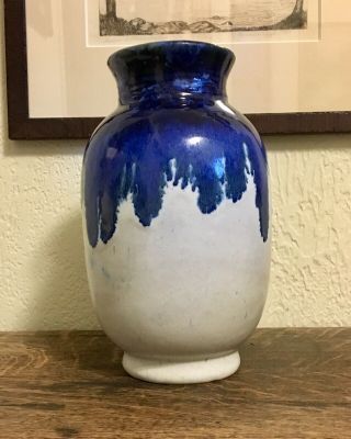 Fulper Vase Glazed With Blue Flambe Over Matte Oyster Arts & Crafts 2