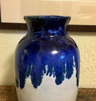 Fulper Vase Glazed With Blue Flambe Over Matte Oyster Arts & Crafts 3