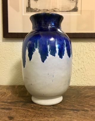 Fulper Vase Glazed With Blue Flambe Over Matte Oyster Arts & Crafts 4