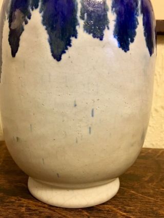Fulper Vase Glazed With Blue Flambe Over Matte Oyster Arts & Crafts 5