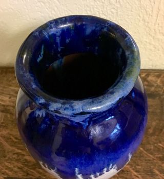 Fulper Vase Glazed With Blue Flambe Over Matte Oyster Arts & Crafts 9