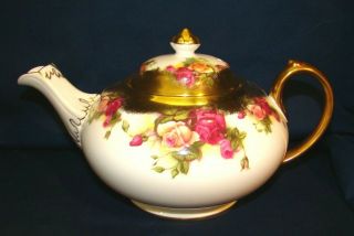 Royal Chelsea Golden Rose Teapot