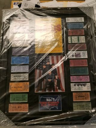 The Beatles Collectible: American Tour 1964 Ticket Collage Framed 24x27