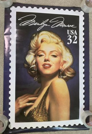 Rare Usps Marilyn Monroe Promotional 32c Stamp Poster 1995 Post Office 24 " X 36 "