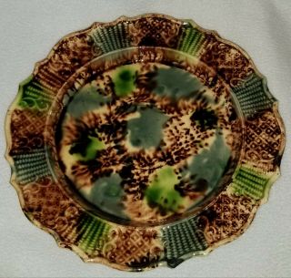 18th Century English Whieldon Type Tortoise Shell Decorated Creamware Plate 11