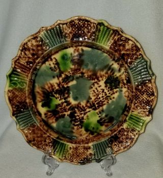 18th Century English Whieldon Type Tortoise Shell Decorated Creamware Plate 12