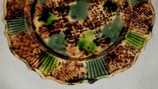 18th Century English Whieldon Type Tortoise Shell Decorated Creamware Plate 3