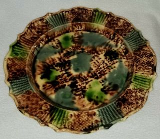18th Century English Whieldon Type Tortoise Shell Decorated Creamware Plate 4