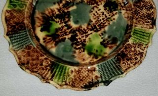18th Century English Whieldon Type Tortoise Shell Decorated Creamware Plate 8